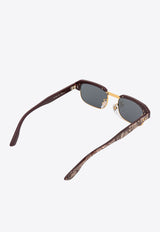 Gucci Marble-Effect Rectangular Sunglasses 746938J0740_2381