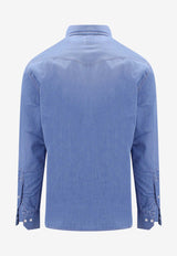 Brunello Cucinelli Long-Sleeved Denim Shirt Blue MR6834008_CBT30