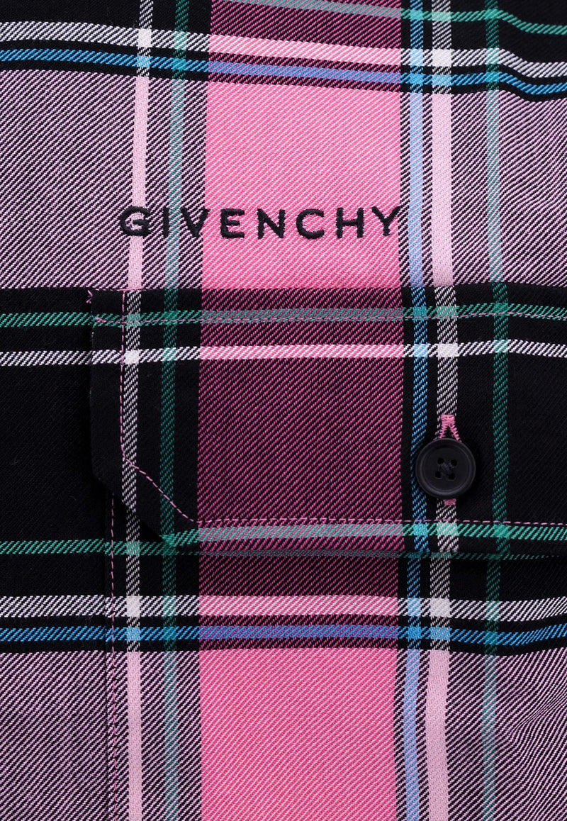 Givenchy Plaid Check Long-Sleeved Shirt Pink BM60Y414YY_960