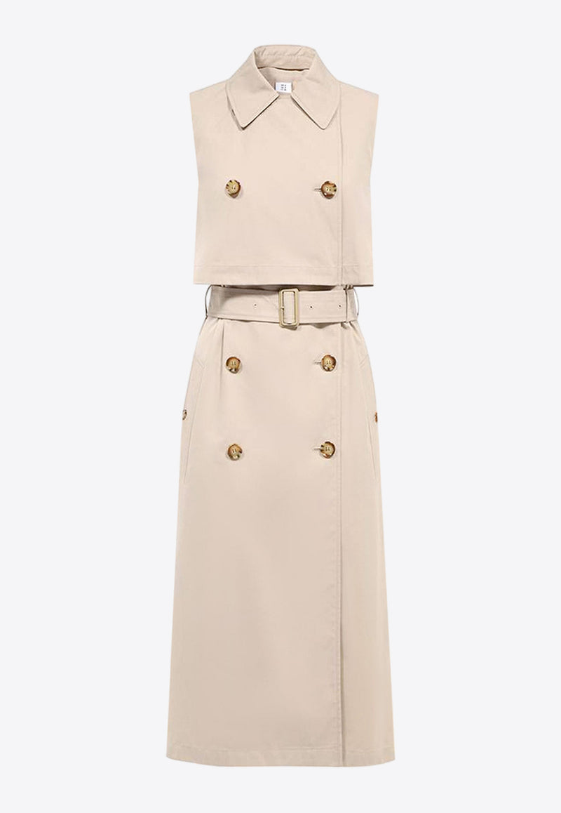 Burberry Double-Breasted Midi Trench Dress Beige 8071047_A7405