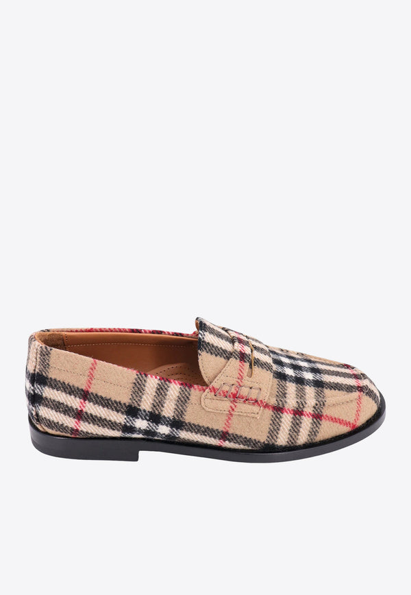Burberry Wool Felt Checked Loafers 8071913_A7028