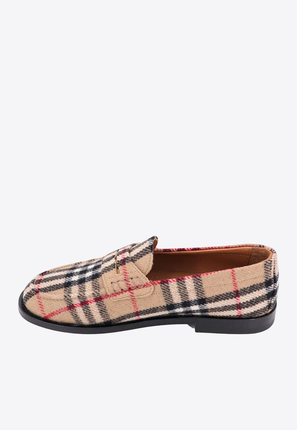 Burberry Wool Felt Checked Loafers 8071913_A7028