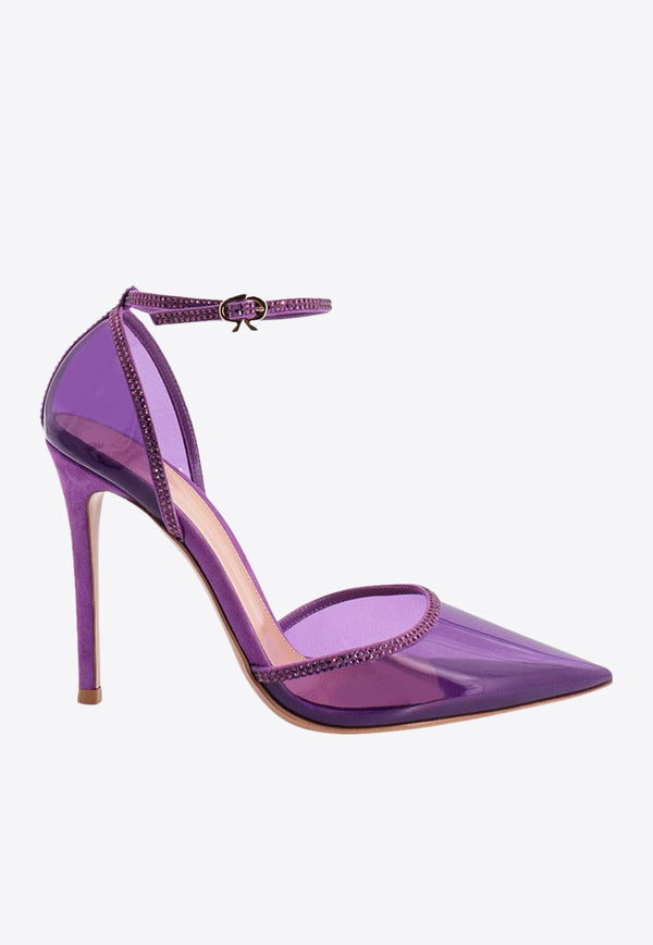 Gianvito Rossi Sabin 105 Crystal Embellished PVC Pumps Purple G4028615RIC_FRESIA