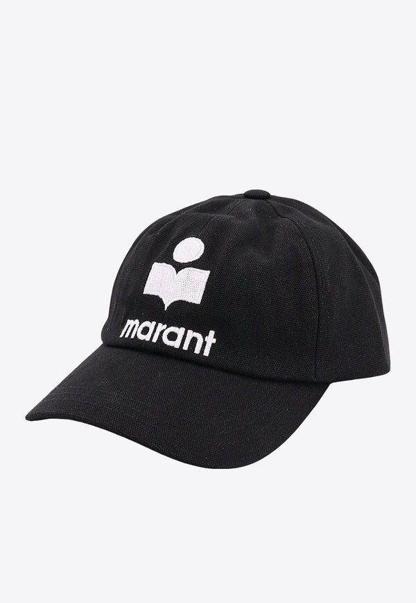 Isabel Marant Tyron Logo Embroidered Baseball Cap Black CQ001XFBA3C05A_BKEC