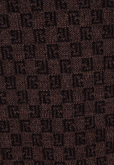 Balmain Monogram Wool Polo T-shirt Brown BH0GB020KF25_WFP