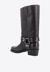 Paris Texas Roxy Mid-Calf Leather Boots Black PX662XLTHB_BLACK