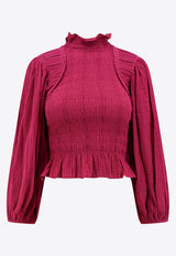 Isabel Marant Etoile Idris Draped Top Pink HT0222FAA3J09E_40RY