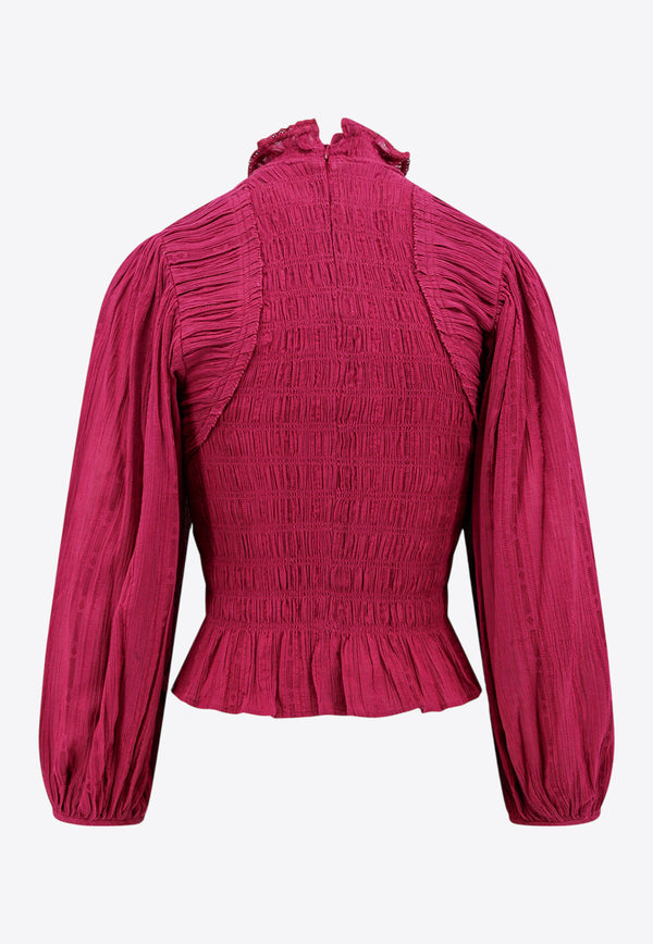 Isabel Marant Etoile Idris Draped Top Pink HT0222FAA3J09E_40RY