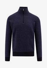 Loro Piana Roadster High-Neck Cashmere Sweater Blue FAG4525_J16U