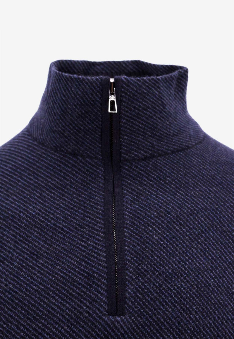 Loro Piana Roadster High-Neck Cashmere Sweater Blue FAG4525_J16U