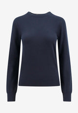 Loro Piana Neo Piuma Crewneck Sweater Blue FAM9049_W000