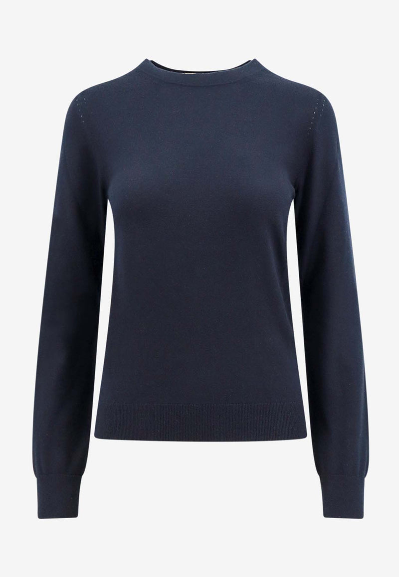 Loro Piana Neo Piuma Crewneck Sweater Blue FAM9049_W000