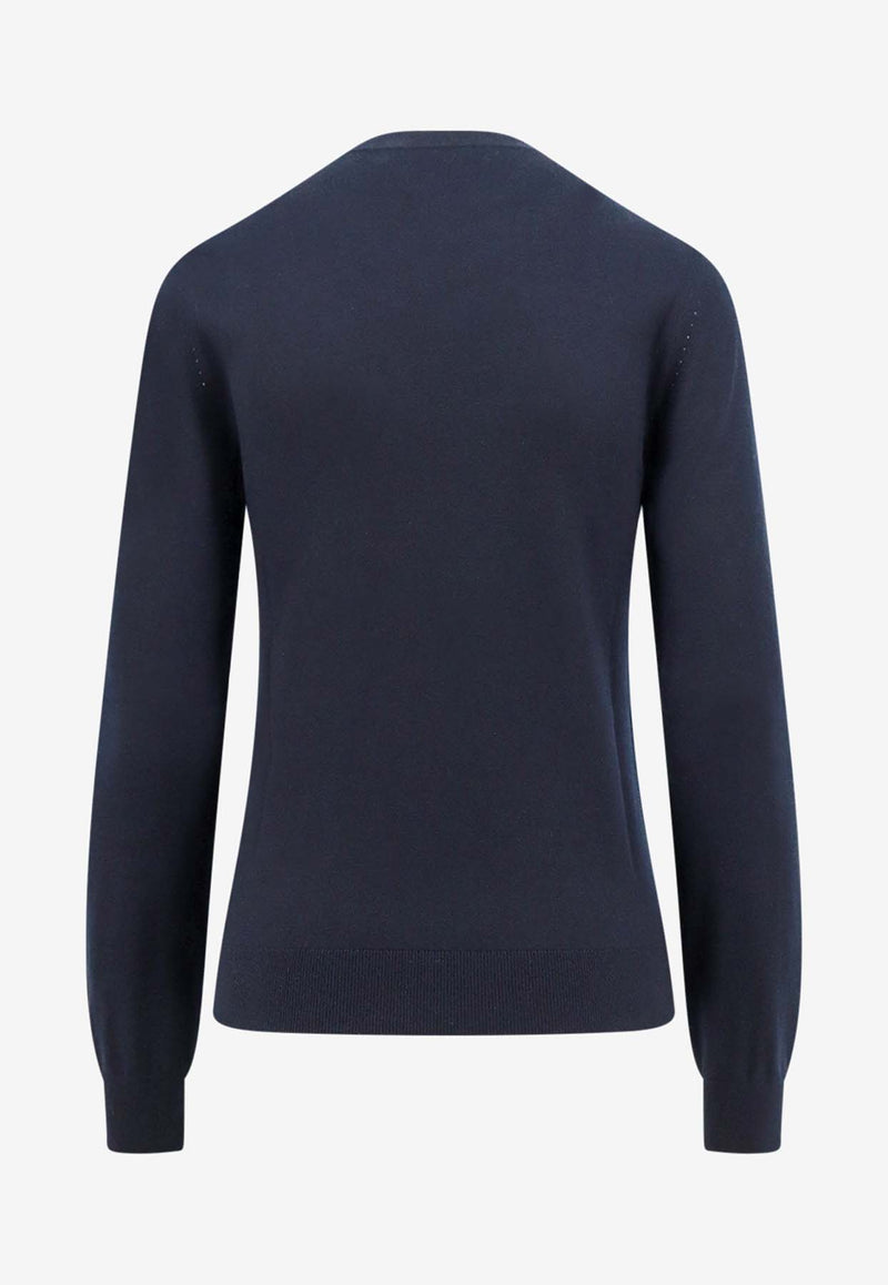 Loro Piana Neo Piuma Crewneck Sweater Blue FAM9049_W000