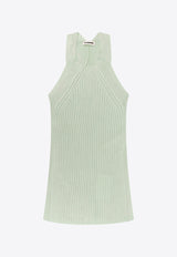 Jil Sander Rib Knit Sleeveless Top Green J02NC0176J18287_334