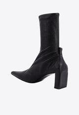 Jil Sander 60 Pointed-Toe Leather Ankle Boots Black J15WU0046P5810_001