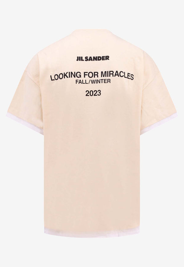 Jil Sander Double Layer Printed Logo T-shirt Beige J61GC0002JTN233_276