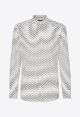 Dolce & Gabbana DG Logo Print Long-Sleeved Shirt White G5KZ0THS5QC_HAXLN
