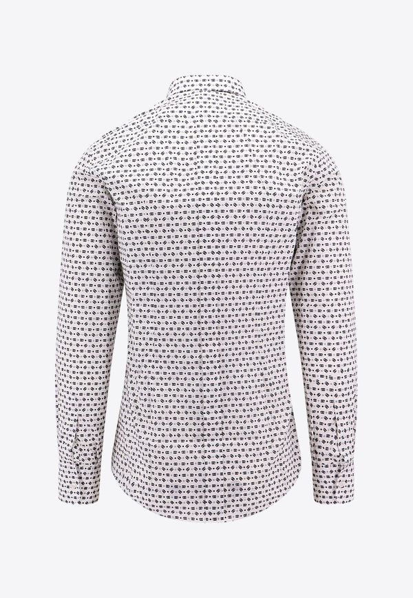 Dolce & Gabbana DG Logo Print Long-Sleeved Shirt White G5KZ0THS5QC_HAXLN