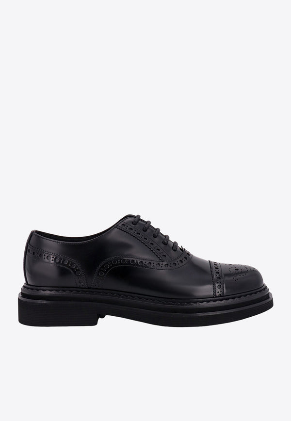 Dolce & Gabbana Brushed Leather Oxford Shoes Black A20159A1203_80999