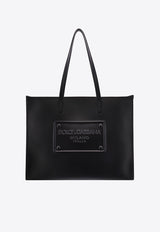 Dolce & Gabbana Logo Embossed Leather Tote Bag Black BM2274AG218_80999-IH