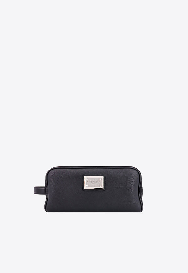 Dolce & Gabbana Logo Plaque Toiletry Bag Black BT0989AD447_8B956