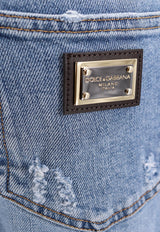 Dolce & Gabbana Audrey Distressed Mid-Rise Jeans Blue FTAH6DG8EE8_S9001