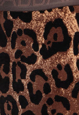 Dolce & Gabbana Leopard Print Jacquard Leggings Brown FTCQKTFJ7D5_S8350