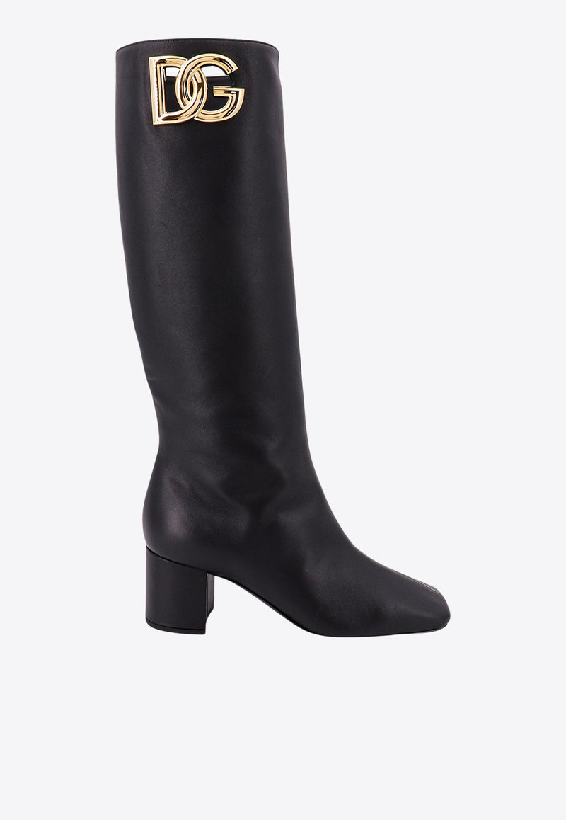 Dolce & Gabbana Jackie 60 Nappa Leather Knee-High Boots Black CU1067AQ513_80999