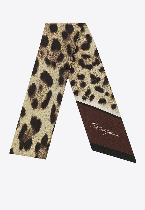 Dolce & Gabbana Leopard-Print Silk Headscarf Multicolor FS215AGDBY0_H613M