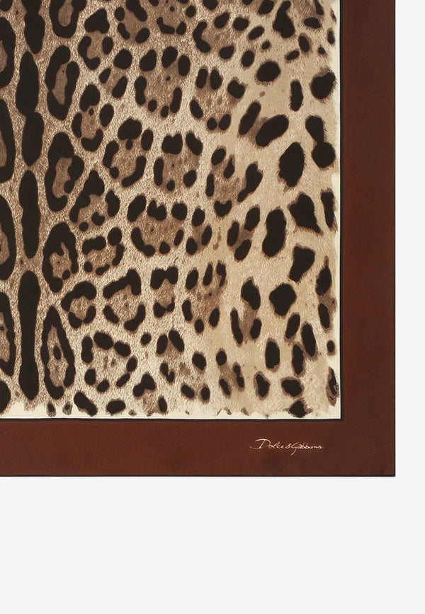 Dolce & Gabbana Leopard Print Silk Scarf Multicolor FN092RGDBYY_H613M