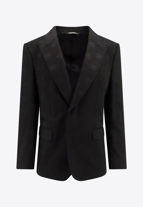 Dolce & Gabbana DG Jacquard Single-Breasted Blazer in Wool Blend G2RQ2TFJBAK_N0000