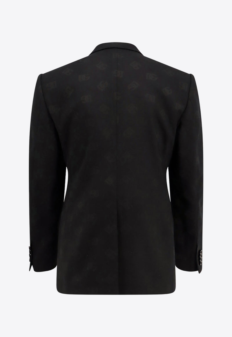 Dolce & Gabbana DG Jacquard Single-Breasted Blazer in Wool Blend G2RQ2TFJBAK_N0000