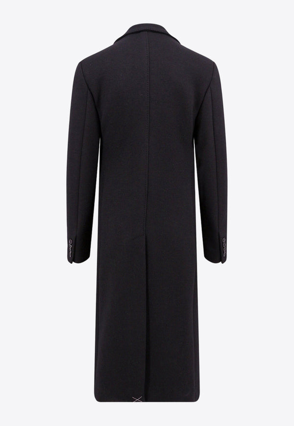 Dolce & Gabbana Single-Breasted Wool Blend Coat Black G040VTHU7QV_N0000