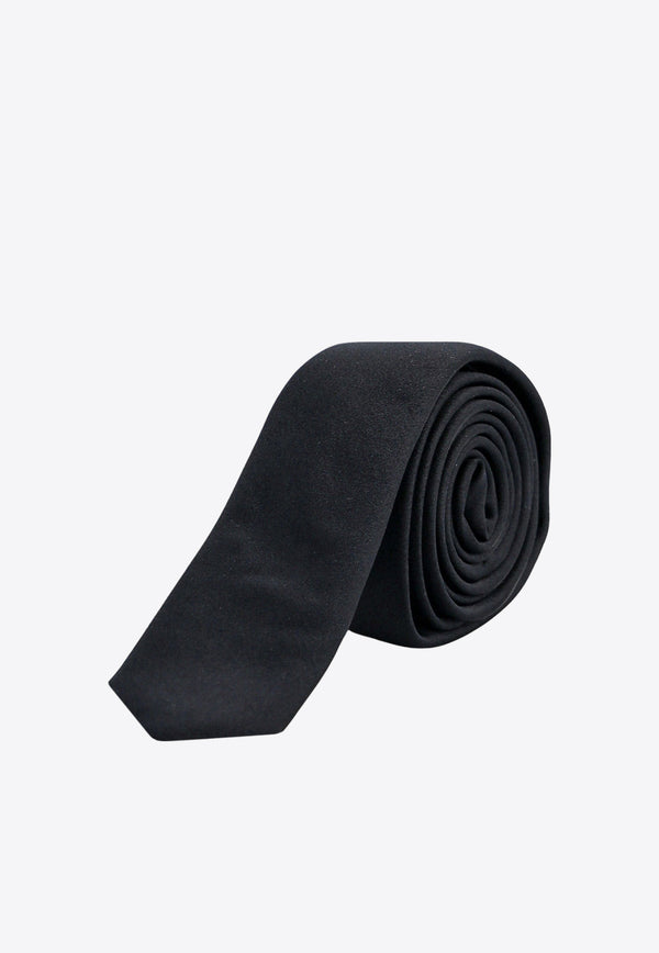 Dolce & Gabbana Pointed Tip Silk Tie Black GT142EG3UBG_N0000