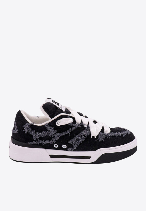 Dolce & Gabbana New Roma Low-Top Denim Sneakers Black CS2211AQ257_80999