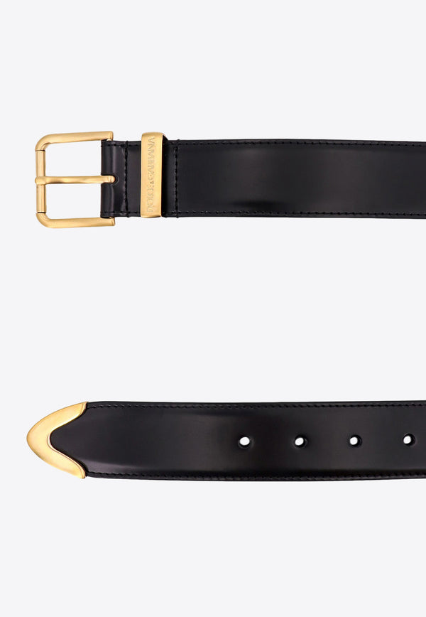 Dolce & Gabbana Logo Engraved Buckle Leather Belt Black BC4832AI105_8I815