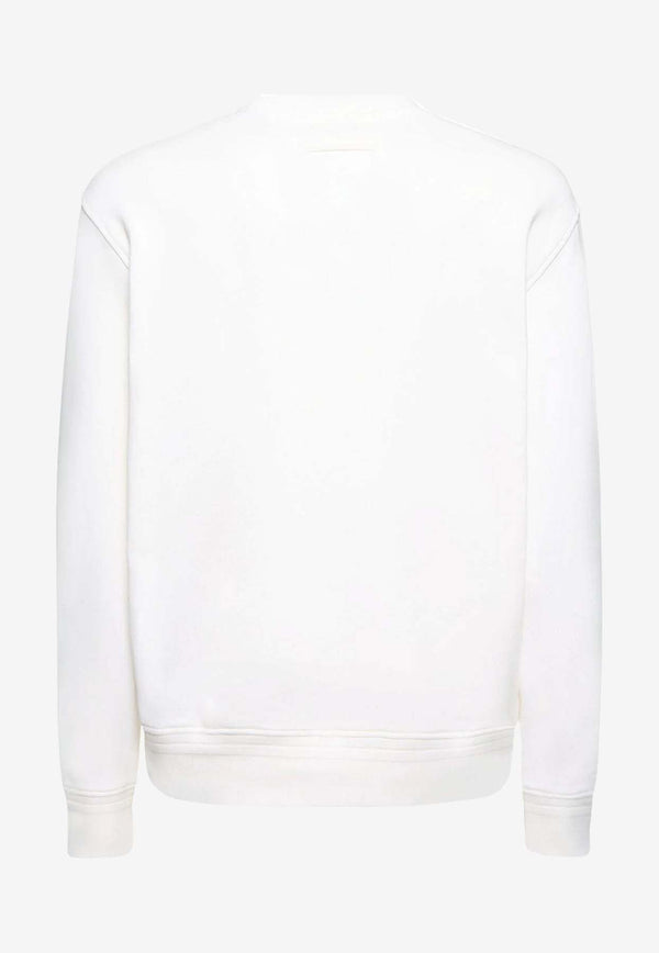 ZEGNA Logo Print Crewneck Sweatshirt White UC522A6C872_N01