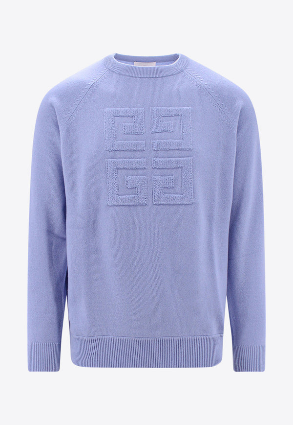 Givenchy 4G Embossed Cashmere Sweater Blue BW908N4ZEQ_452