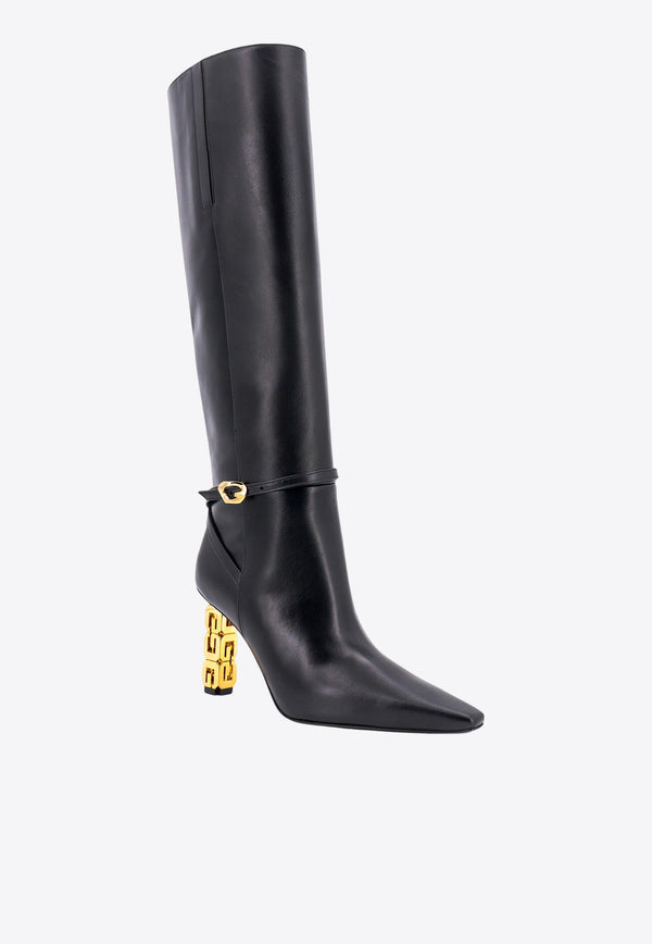 Givenchy G Cube 80 Knee-High Leather Boots Black BE702LE1M9_001