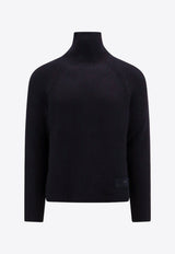 AMI PARIS Knitted Wool Sweater Blue HKS424KN0031_430