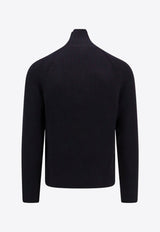 AMI PARIS Knitted Wool Sweater Blue HKS424KN0031_430