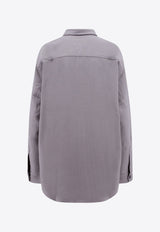 AMI PARIS Long-Sleeved Wool Shirt Gray UJK224WV0030_281