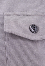 AMI PARIS Long-Sleeved Wool Shirt Gray UJK224WV0030_281