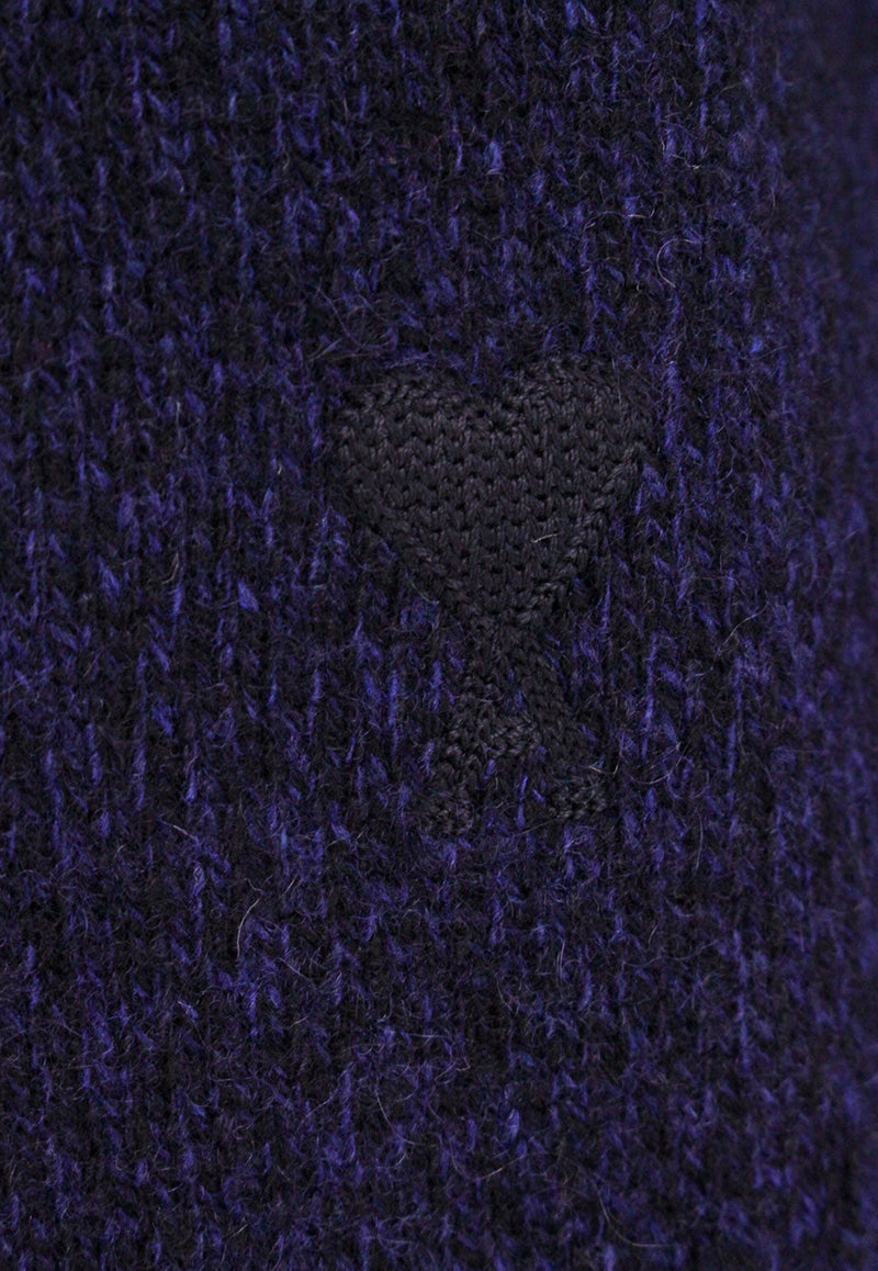 AMI PARIS Knitted Crewneck Wool Sweater Blue FKS127005_430