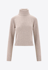 AMI PARIS Ami De Coeur Turtleneck Cashmere Sweater Beige FKS427005_265
