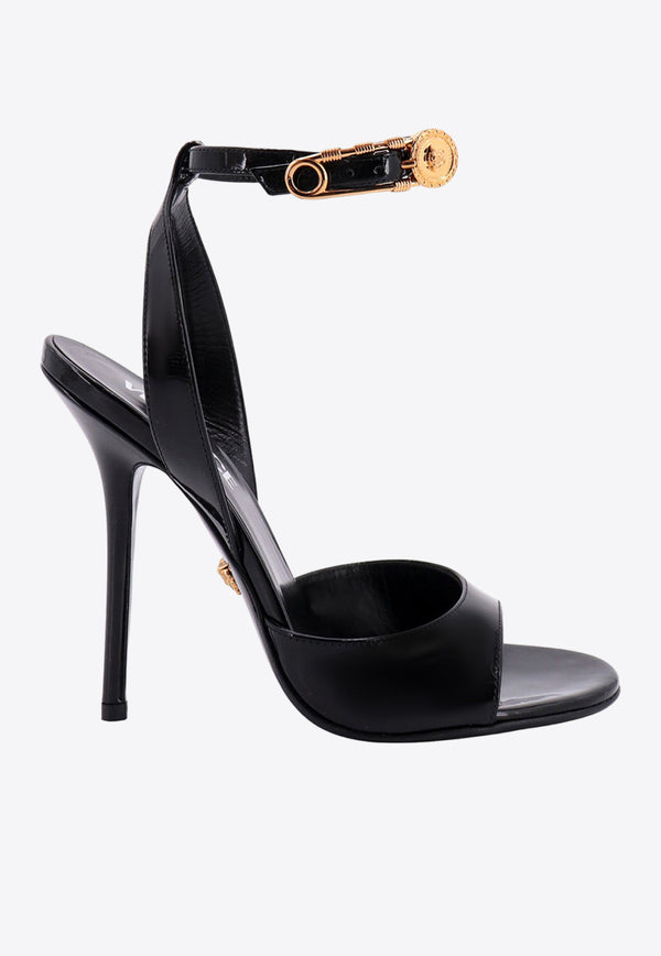 Versace 125 Safety-Pin Patent Leather Sandals 1003205D2VE_1B00V