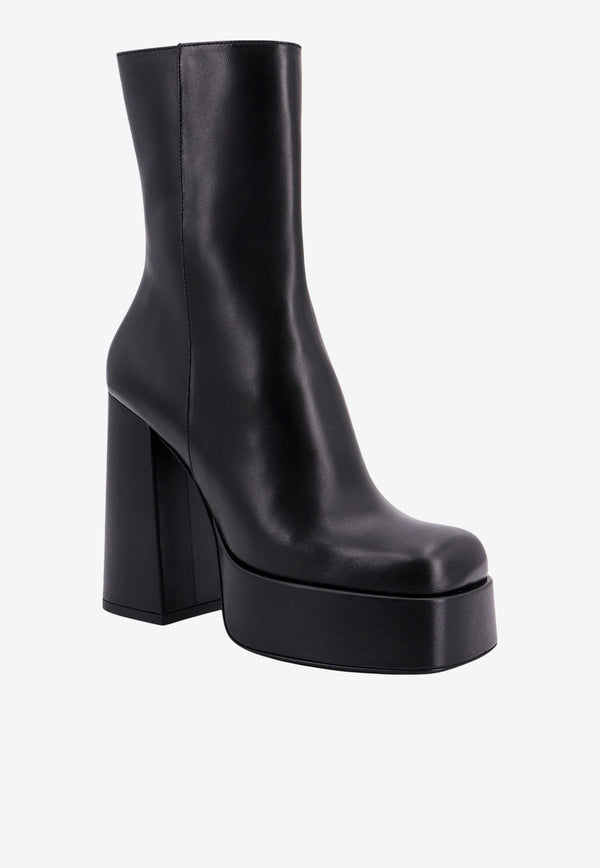 Versace Aevitas 120 Platform Boots in Calf Leather Black 1010174DVT2P_1B00V