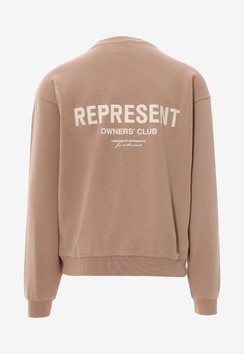 Represent Logo Print Crewneck Sweatshirt Beige MS4002227_STUCCO