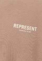 Represent Logo Print Crewneck Sweatshirt Beige MS4002227_STUCCO