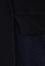 MM6 Maison Margiela Paneled Crewneck Sweater with Rounded Slit Black S52HL0012S18283_002F